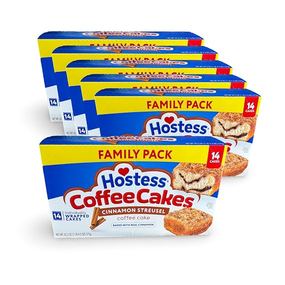 Hostess Original Coffee Cakes Case, 1.45 Ounce, 14 Per Pack, 6 Per Case (84 Total Cakes)