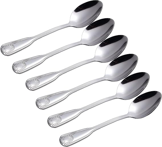 Uniware 6 Piece Set Stainless Steel Dinner Utensils (Tea Spoon)