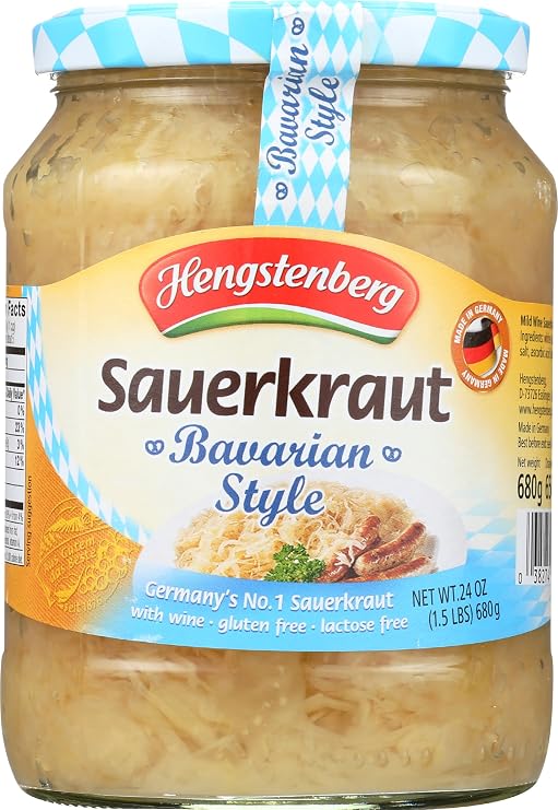 Bavarian Style Sauerkraut From Germany, 24 Ounce Jar by Hengstenberg