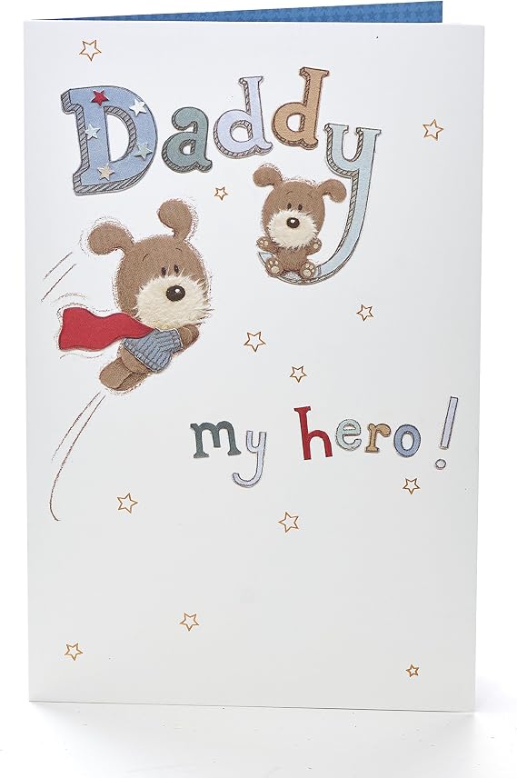 Daddy My Hero Lots Of Woof - Father's Day Cute Lovely Card