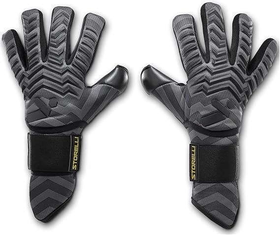 Storelli Electric Goalkeeper Gloves, High-Impact Hand Protection with 5 Removable Finger Spines and Wrist Strap