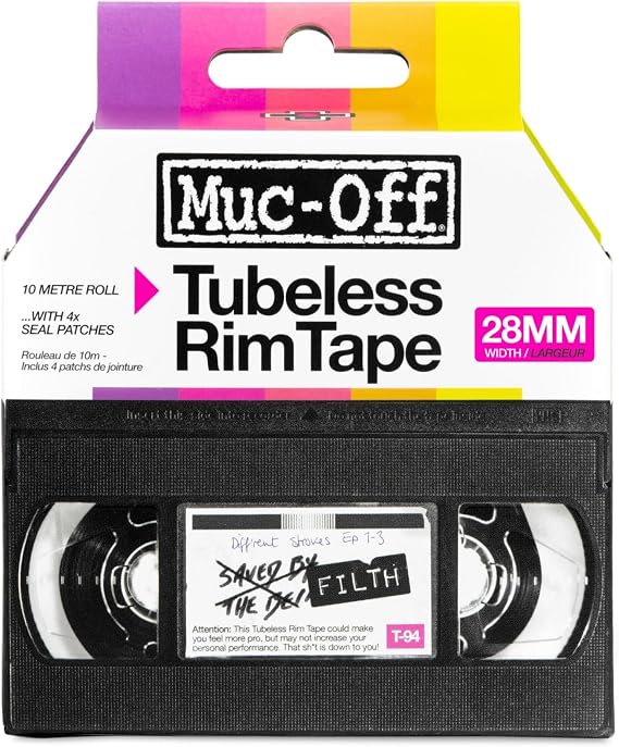 Muc-Off Tubeless Rim Tape, 10m Roll with Patches, 28mm
