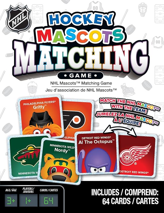 Masterpieces NHL Mascots Matching Game, Officially Licensed Memory Cards