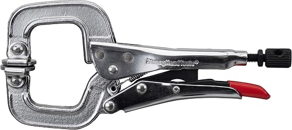 Strong Hand Tools 6" Locking C-Clamp, Swivel Pad, Max Clamping Capacity: 2 (50 mm), Throat Depth: 1-13/16 (46 mm), Vinyl Coated Quick Release Handle, PR6S, Strong Hand Tools