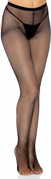 Leg Avenue 1403-00122 Thong Back Fishnet Panty Hose, O/S, Black
