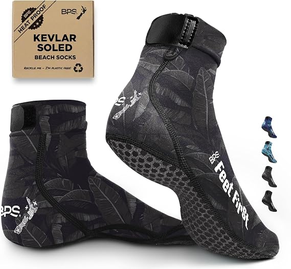 BPS 'Feet First' Beach Volleyball Socks Ultra Flexible Sand Soccer Socks Quick Dry Aqua Sock with Kevlar Soles