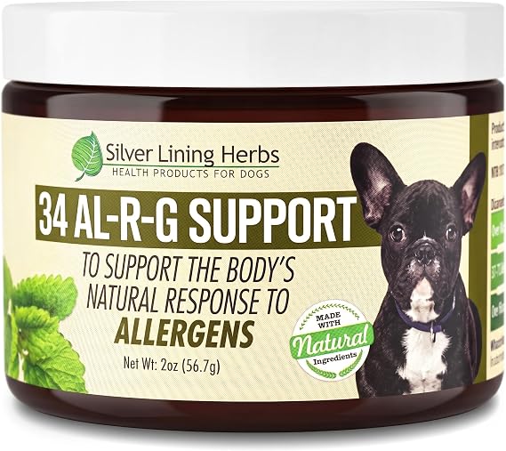 Silver Lining Herbs 34 Canine Al-R-G - Herbal Allergy Supplement for Dogs - Natural Allergy Support for Dogs - Boosts a Dog's Healthy, Normal, and Natural Response to Allergens - 2 Ounce Jar