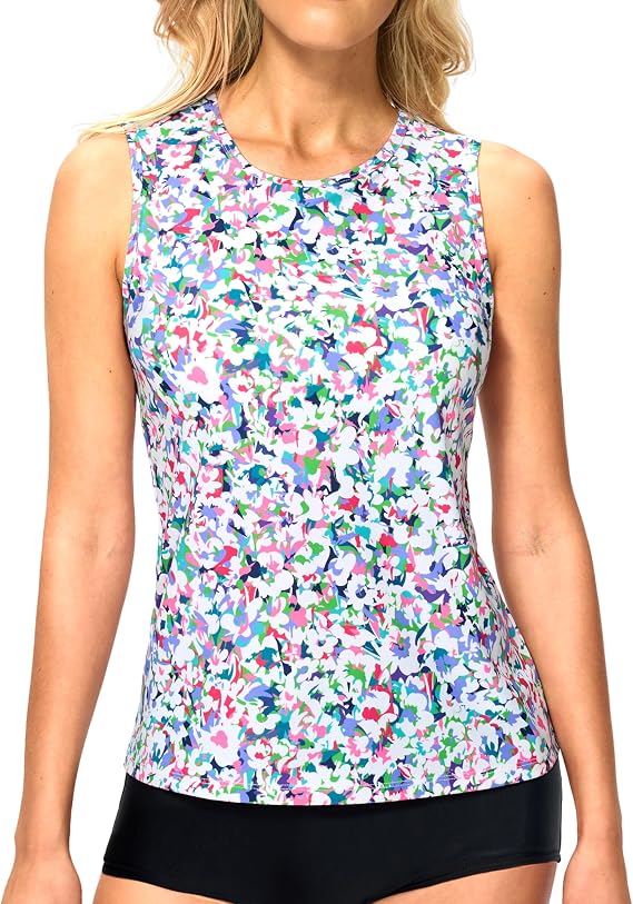 Viodia High Neck Tankini Tops for Women Modest Swimsuits with Bra