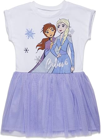 Disney Girls Short Sleeve Tutu Dress Toddler to Big Kid