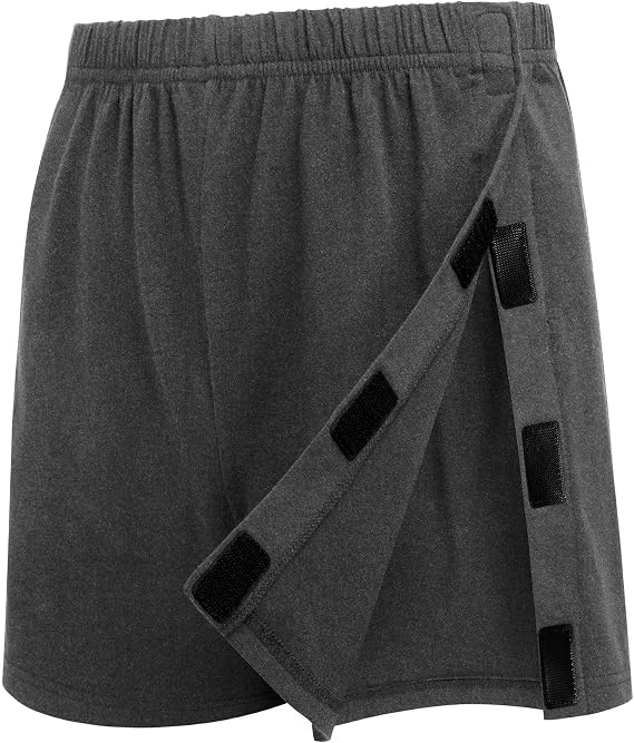 Deyeek Men's Tear Away Post Surgery Cotton Shorts 3-inch