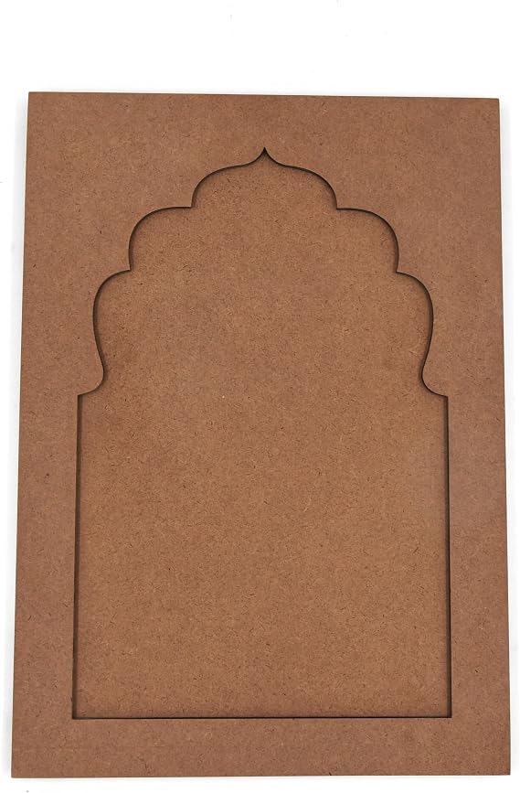 IVEI MDF DIY Jharokha Wall Decor - Set of 2, 10x14 - Paint & Decorate for Crafts & Decoupage - Durable, Easy Assembly with Hanging Hook - (Large - Plain)