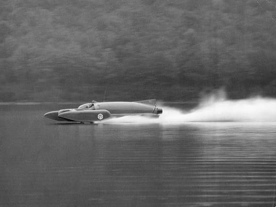 AllPosters Wall Photographic Print Donald Campbell in Bluebird K7, Coniston Water, Cumbria, 1958, 32x24