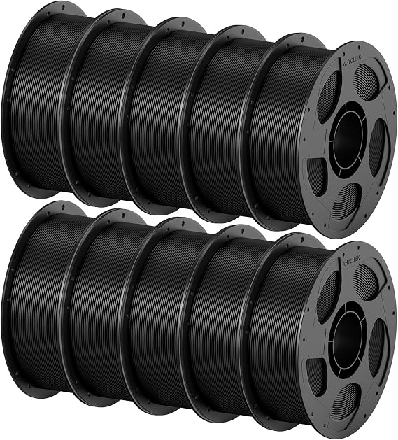 ANYCUBIC PETG Filament 1.75mm, 10KG, Black, Reusable Spool
