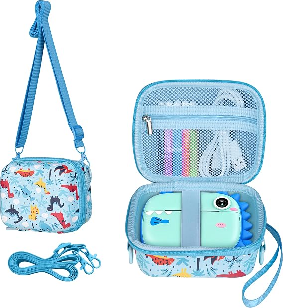 Leayjeen Kids Instant Camera Case for ESOXOFFORE/Dylanto - Blue Dinosaur