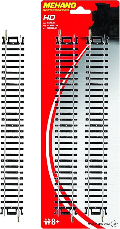 Mehano "Blister Straight Track 9'' (228,6 Mm), 4/1" Pieces of Track Straight - Made in Slovenia