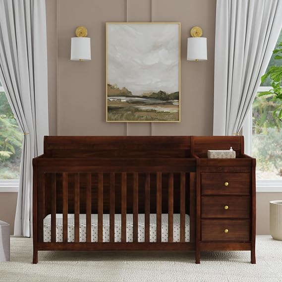 DaVinci Kalani 4-in-1 Convertible Baby Crib & Changing Table Combo - GREENGUARD Gold Certified - Toddler Bed, Daybed, Full-Size Bed Conversion - 4 Adjustable Mattress Heights - White | GREENGUARD Gold Certified, Converts to Toddler Bed, Daybed & Full-Size Bed, 4 Adjustable Mattress Heights, Easy to Assemble