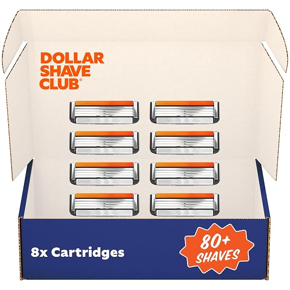 Dollar Shave Club | 4 Blade Razor Refills (8 Pack) | Razors for Men
