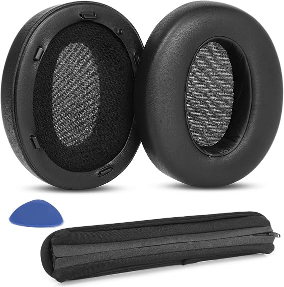 Ear Pads Replacement Ear Cushions for Sony WH-XB910N Headset | Headband Earpads with Protein Leather, Noise Isolation Foam Accessories- Black