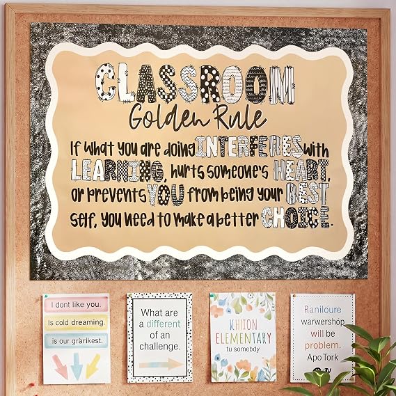 Flutesan 16"x 24" Classroom Golden Rule Poster Back to School Decor