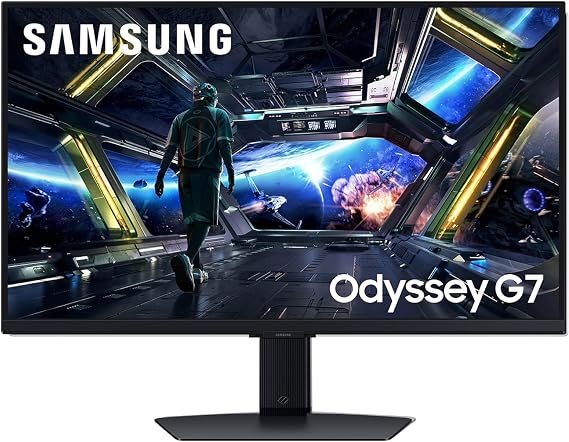 Samsung 32 Odyssey G7 (G70D) 4K UHD IPS 144Hz 1ms(GtG) Smart Gaming Monitor, G-Sync Compatible, AMD Freesync Premium, Vivid Colors, Adjustable Stand, Black Equalizer, LS32DG702ENXZA