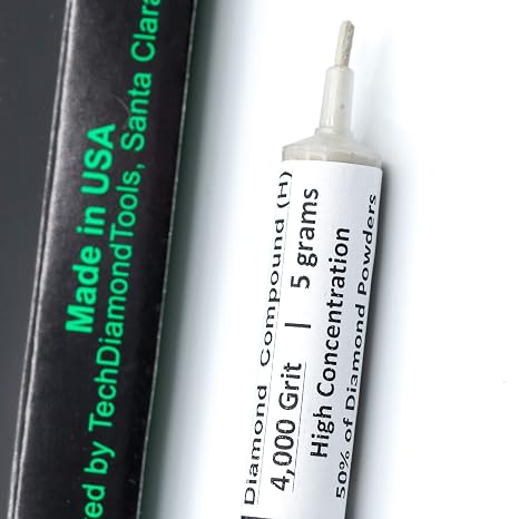 TechDiamondTools Diamond Polishing Compound Polishing Paste USA Made 4,000 Grit 2-4 Microns for Marble Glass Metal Rock Jewelry Resin Silver Chrome Gemstone with High Concentration of Diamond Powder