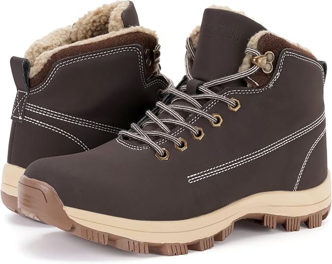 WHITIN Men's Waterproof Cold-Weather Snow Boots M605 | Rugged Traction, Fashion & Stylish, Insulated Warmth for Casual Winter Walking & Outdoor Activities