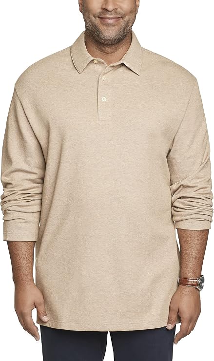 Van Heusen Men's Big & Tall Essential Long Sleeve Comfort Touch Polo Shirt