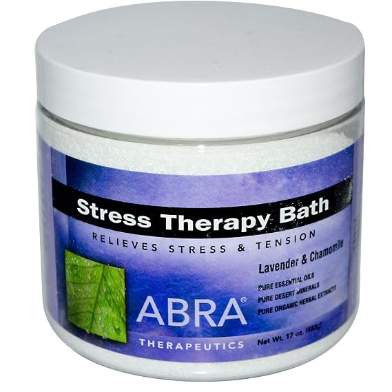 Abra Stress Therapy Sea Salt Bath, Lavender & Chamomile, 17 Ounce