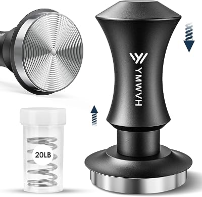 51mm Espresso Tamper, Premium Barista Coffee Tamper with 20lb30lbs Replacement Springs & 100% Stainless Steel Ripple Base, Constant 30lb, Compatible with Delonghi Espresso Coffee Machine
