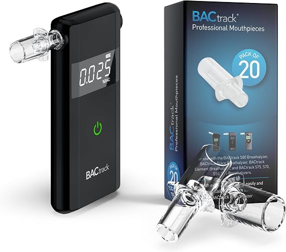 BACtrack Scout Breathalyzer and 20 Breathalyzer Mouthpieces Bundle