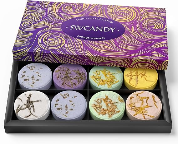 SWCANDY Shower Steamers Aromatherapy Gifts for Women 8 Pcs Shower Home Spa