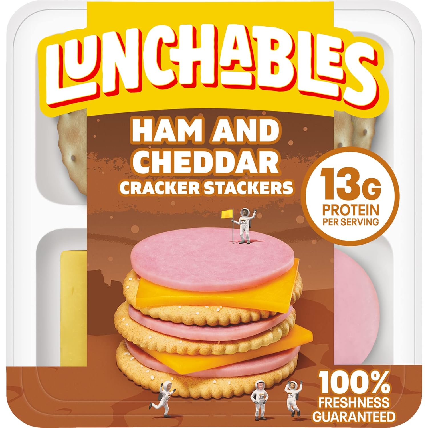 Lunchables Ham & Cheddar Cheese Snack Kit with Crackers, 3.2 oz Tray