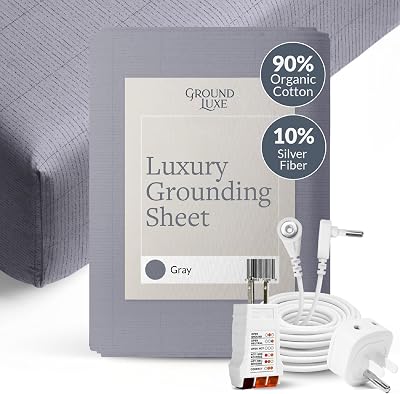 GroundLuxe Organic Fitted Grounding Sheet in Gray for a King Size Bed