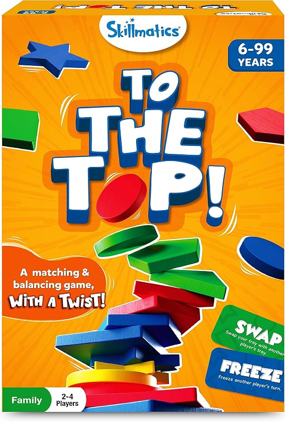 Skillmatics Board Game to The Top | Matching & Balancing Game with a Twist, Match Colors & Shapes, Gifts & Fun Family Friendly Game
