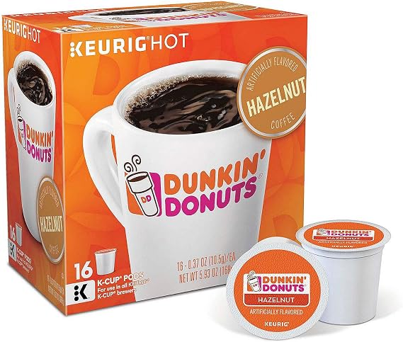 Dunkin' Hazelnut Coffee 16 Count K-Cup Pods (Packaging May Vary)