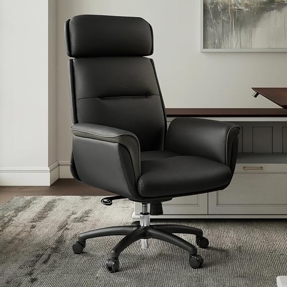 EUREKA ERGONOMIC Royal Ergonomic Office Chair Executive Desk Chair, Microfiber Leather High Back Executive Chair Comfy Ergonomic 360 Swivel with Lumbar for Home Workshop- Black
