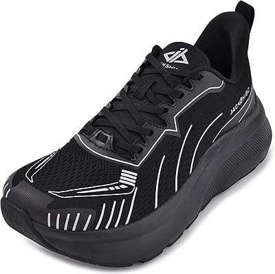 JACKSHIBO Slip in Men Hands Free Wide Toe Box Shoes Slip on Arch Support Wide Sneakers for Running Walking Tennis Athletic Plantar Fasciitis Orthopedic Shoe Zero Drop Cushion Thick Sole Width Shoes