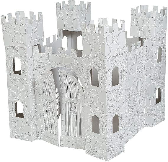 Fun Express Cardboard Castle Playhouse for Kids Ages 3-8