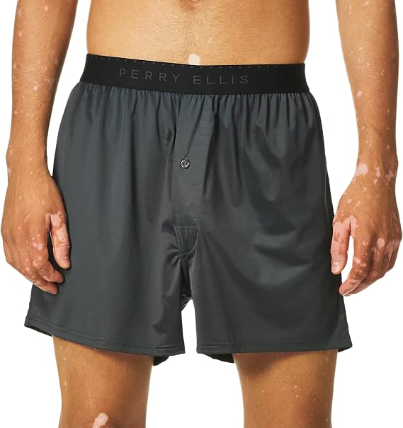 Perry Ellis Men's Luxe Solid Boxer Shorts