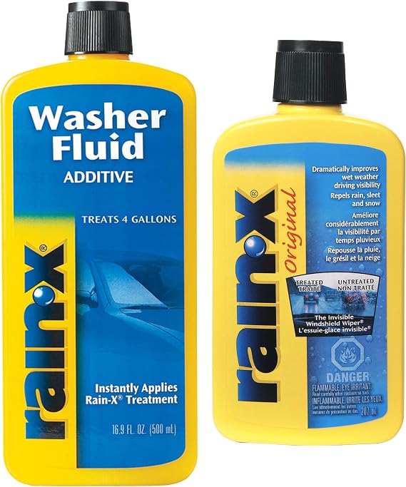 Rain-X White RX11806D Washer Fluid Additive-16.9 fl. oz, 500. ml & 800002243 Yellow Windshield Treatment, 7. Fluid_Ounces