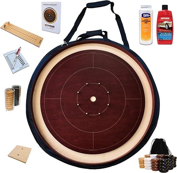 The Red Maple Bundle - Tournament Style Crokinole Board Game Bundle (Meets NCA Standards)