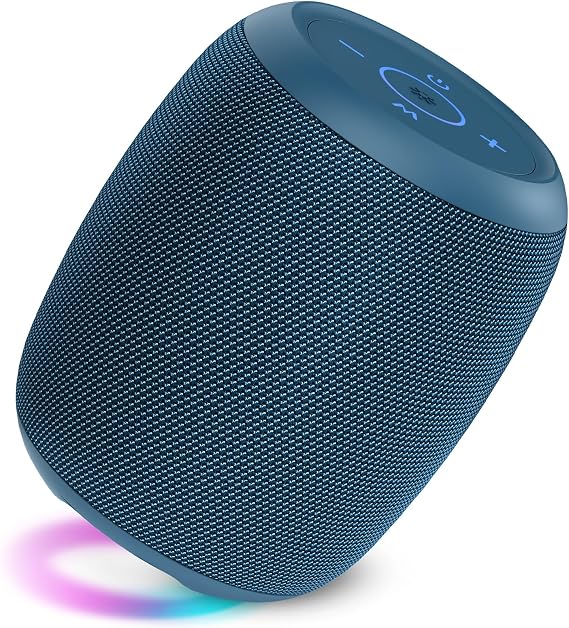 ZEALOT Portable Bluetooth Speaker Wireless, 20W Stereo Sound, IPX6 Waterproof with Led Lights, for Shower Party Outdoor HomeTravel Hiking (Dark Blue)