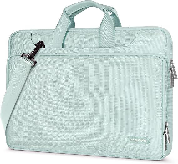 MOSISO 360 Protective Laptop Bag 13 inch, 13-13.3 inch Computer Bag Compatible with MacBook Neo 13 inch/Air 13.6 / Air/Pro 13,HP,Dell,Lenovo,Asus,Laptop Carrying Case with Strap&Handle, Mint Green