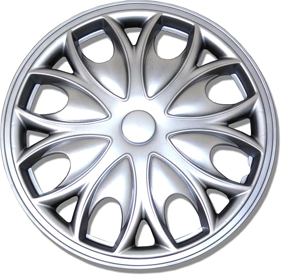 WC1P-15-3526-S - Pack of 1 Hubcap (1 Piece) - 15-Inches Style Snap-On (Pop-On) Type Metallic Silver Wheel Covers Hub-caps