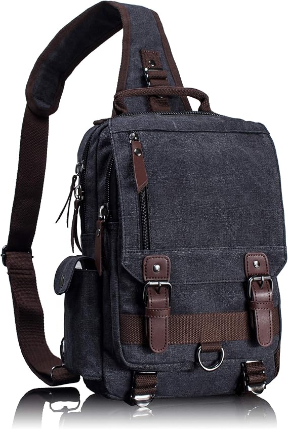 Leaper Retro Canvas Messenger Bag Unisex Crossbody Shoulder Sling Bag for Travel, Work & Daily Use