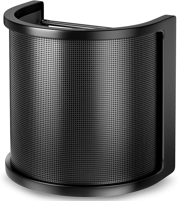 Pop Filter,PEMOTech [Upgraded Three Layers] Metal Mesh & Foam & Etamine Layer Microphone Windscreen Cover Handheld Mic Shield Mask,Microphone Accessories for Vocal Recording,Youtube videos,Streaming