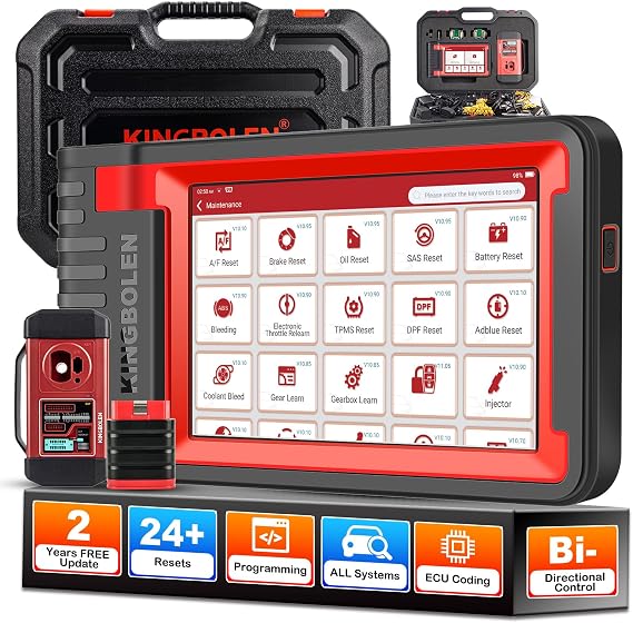 KINGBOLEN K8 IMMO All System Diagnostic & Programming Tool: 24 Reset, ECU Coding, Anti-Theft, OBD2 Scanner, 2 Years Free Update