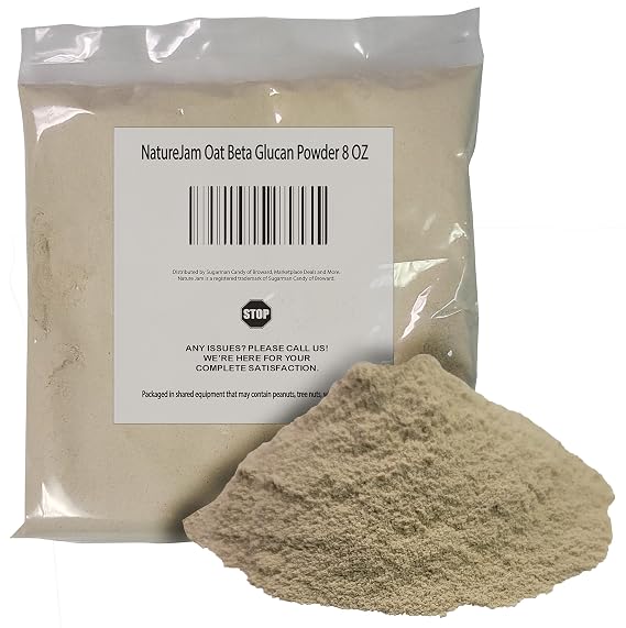 30 SERVINGS-NatureJam Oat Beta Glucan Powder 8 OZ-100% Natural Cholesterol Fighter Glucan From Oat Bran 226 Grams Bulk