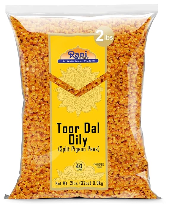 Rani Toor Dal (Split Pigeon Peas) Oily, 32oz (2lbs) 908g ~ All Natural | Gluten Friendly | NON-GMO | Vegan | Indian Origin