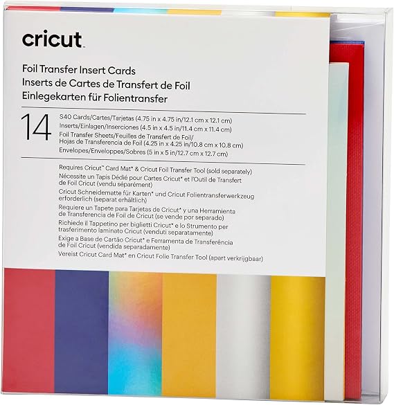 Cricut Foil Transfer Cards, S40 Celebration Sampler | 4.75 in x 4.75in | 14 Count
